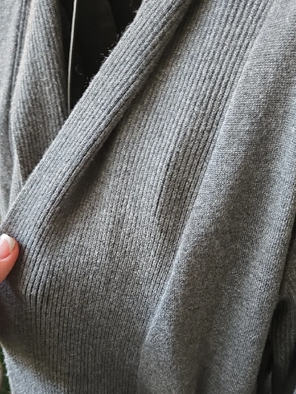 89th & Madison Light Gray Ribbed Open-Front Cardigan Jacket - Picture 3 of 7